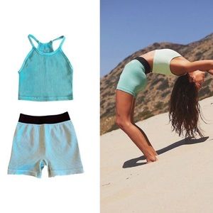 NWT Free People Happiness Runs Crop Top and Shorts set